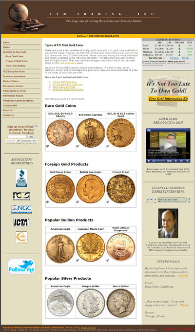 ITM Trading Craig P. Griffin Phoenix Arizona (itmtrading.com) Dos Pesos Page
